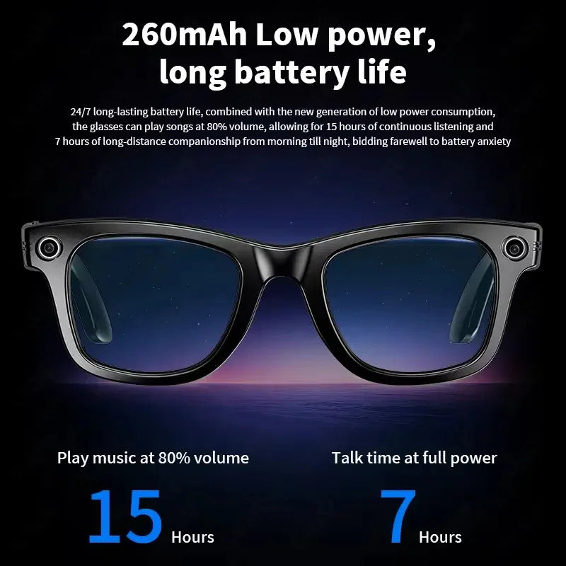 2026 AI Smart Camera Glasses – 8MP | Bluetooth | Waterproof | Photo & Video Recording