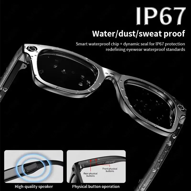 2026 AI Smart Camera Glasses – 8MP | Bluetooth | Waterproof | Photo & Video Recording