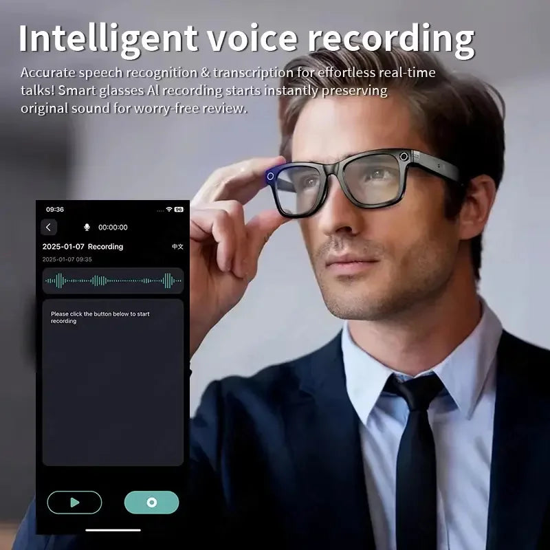 2026 AI Smart Camera Glasses – 8MP | Bluetooth | Waterproof | Photo & Video Recording