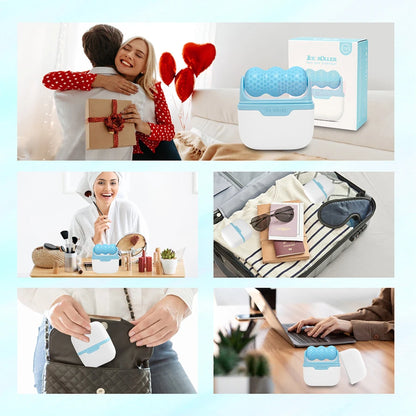 Collage of a product being used in various scenarios with people and objects.