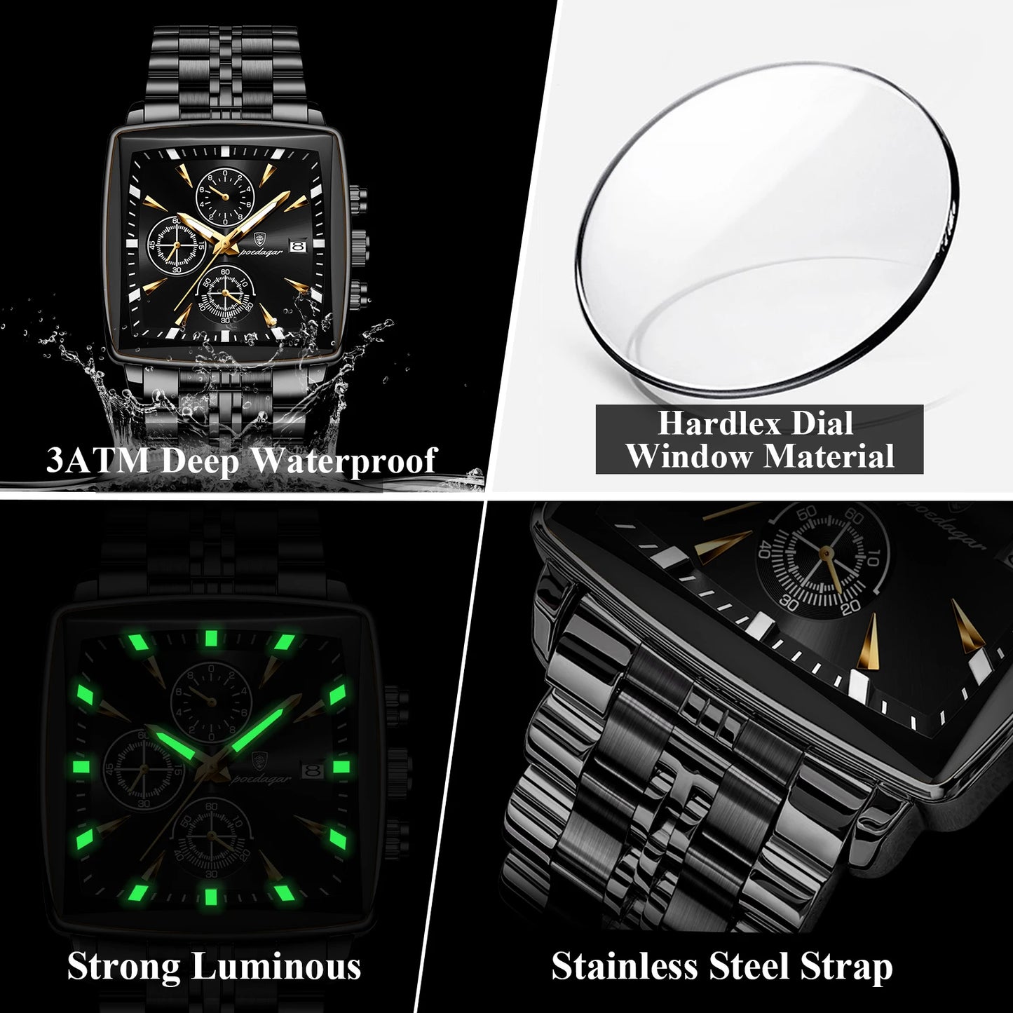 POEDAGAR Elite Chrono Watch